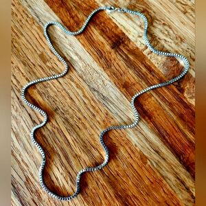 Vintage Unisex HEAVY 925 Sterling Silver 20" Venetian Box Link Chain!